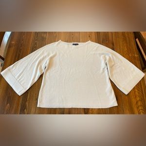 EILEEN FISHER Organic Knit Bateau Neck Bell Sleeves Sweater Top Sz Medium